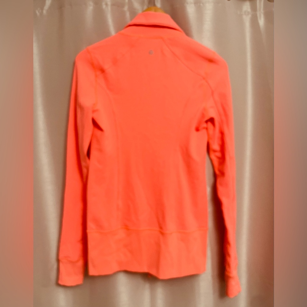 Lululemon Nice Asana Jacket – Bright Coral Orange Full-Zip Athletic Jacket - Picture 7 of 7